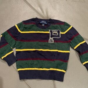4T Boys Polo Ralph Lauren Striped Sweater - Green, Yellow, Red, Navy